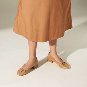 VIVAIA Ballet Flats Block Heel Comfortable Slip On Shoes Neutral EU/40 US/9